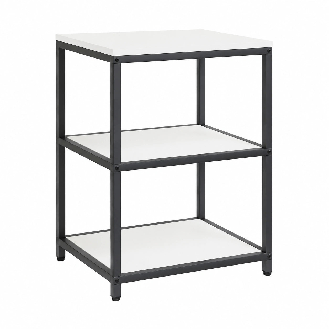 Moderner Küchenschrank aus Stahl mit Regal, Weiß, 60x50x92 cm