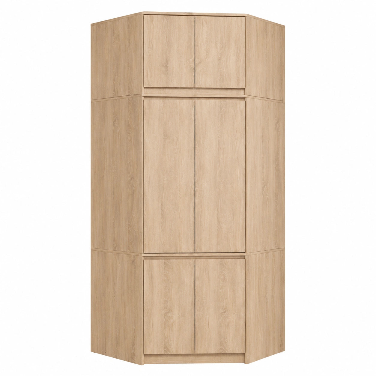 Eckkleiderschrank mit Erweiterung - Funktional und Stilvoll - Hohe Kapazität - Vielseitiges Design - Einfache Montage - 100 cm - 6 Türen, 9 Einlegeböden - Eiche Sonoma