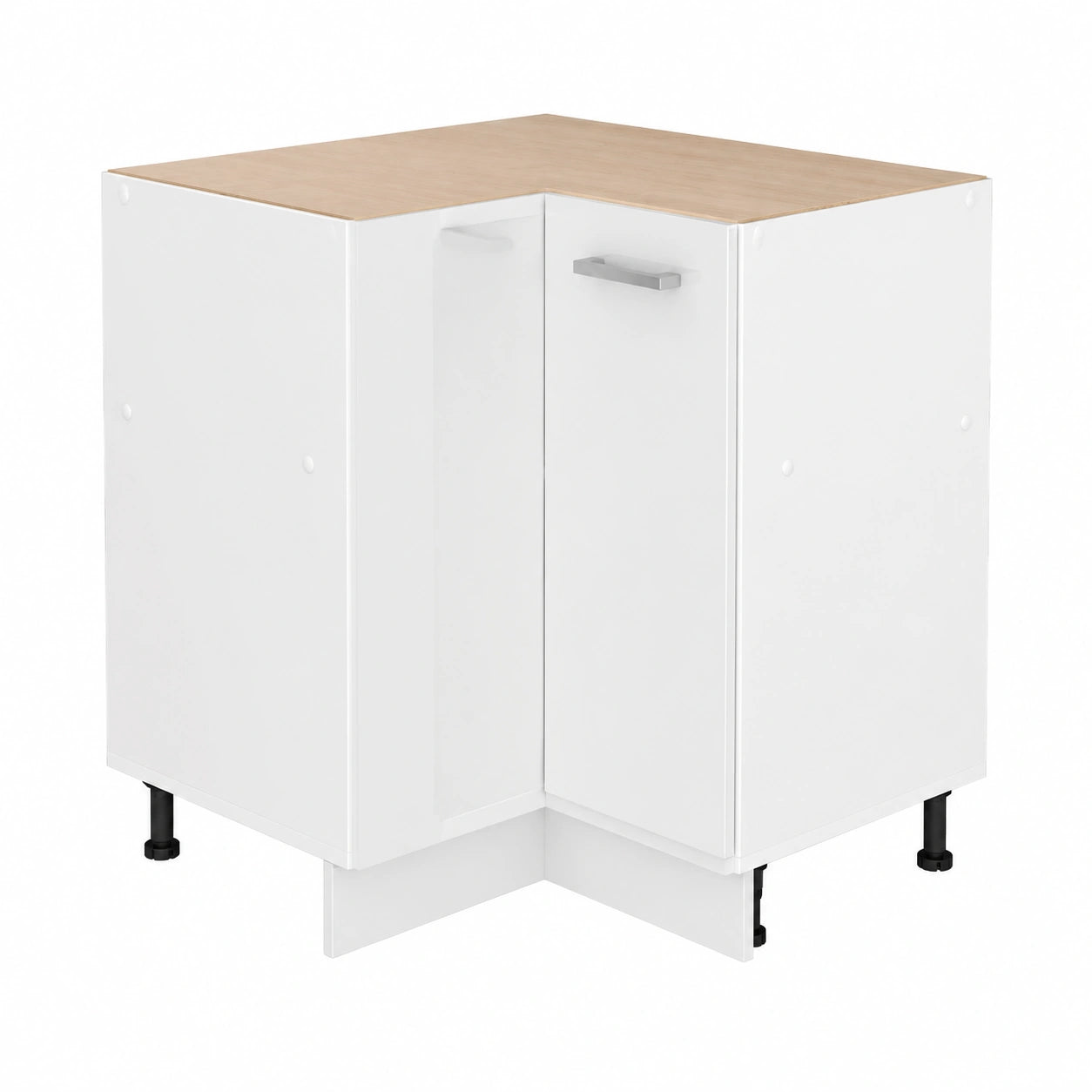 Vicco Eckschrank Hochglanz Weiß mit Tür, 75.6 cm - Ideal für Vorräte