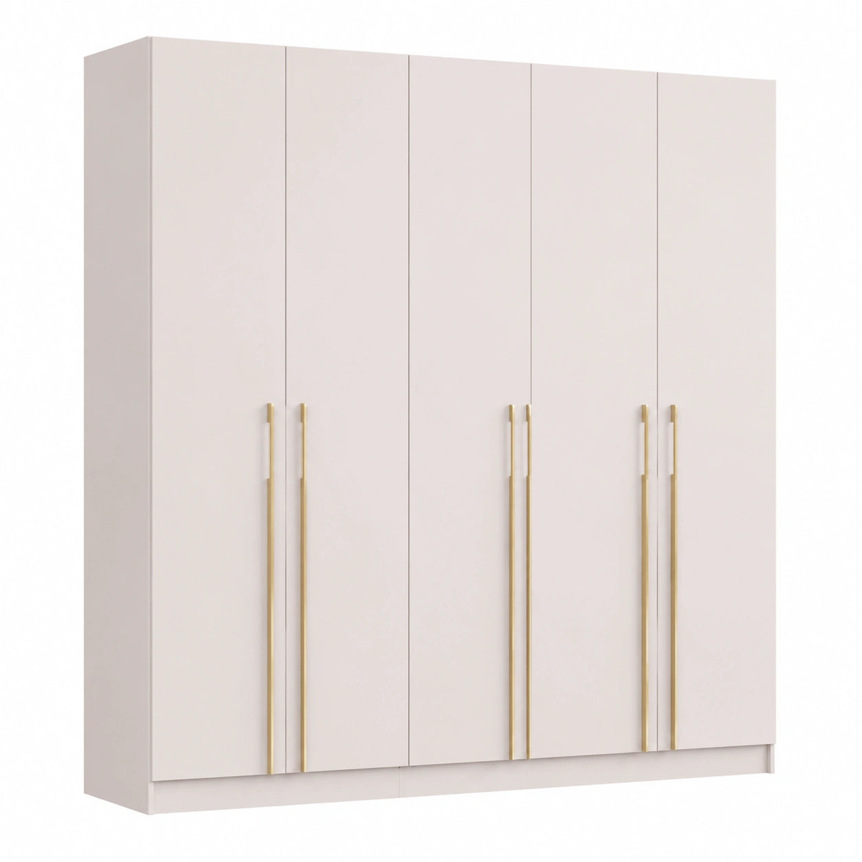 Geräumiger Drehtürenschrank mit 6 Türen und ABS-Kante, 230x210x57 cm