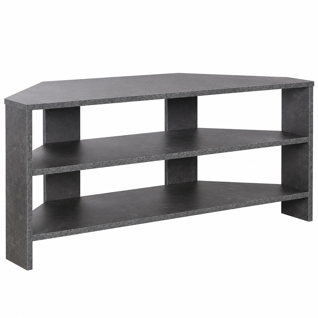 RICOO TV-Lowboard in Betonoptik Grau, WM069-BG, Holz-Fernsehschrank, 110x45x36 cm, Eck-TV-Tisch für Wohnzimmer