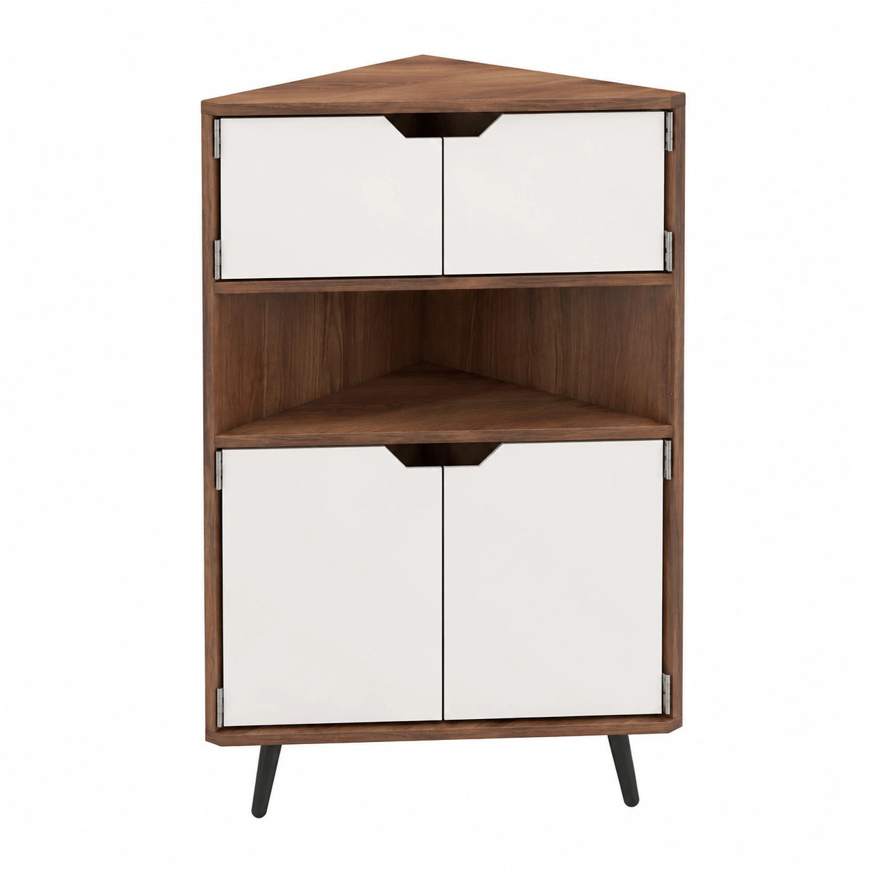 Soges Eckschrank aus Holz mit Regalböden für Wohnzimmer, Esszimmer und Schlafzimmer