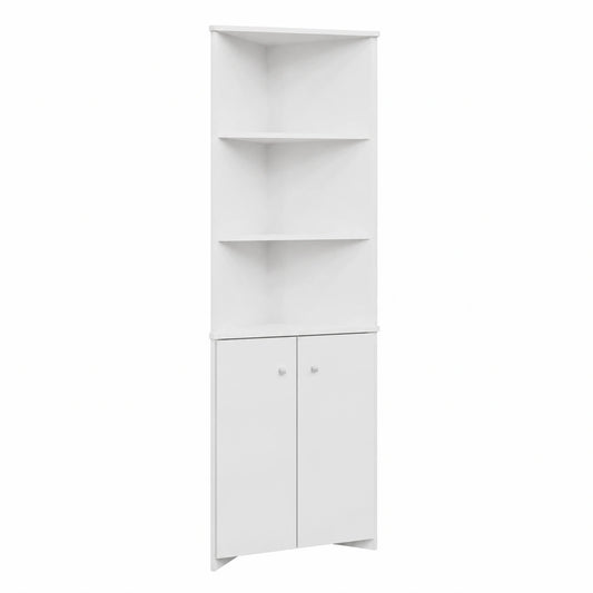 Vicco Eckiger Badschrank Fynn, Weiß, 51,5 x 175 cm, Hängeschrank mit Doppeltüren