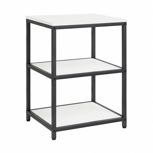 Moderner Küchenschrank aus Stahl mit Regal, Weiß, 60x50x92 cm