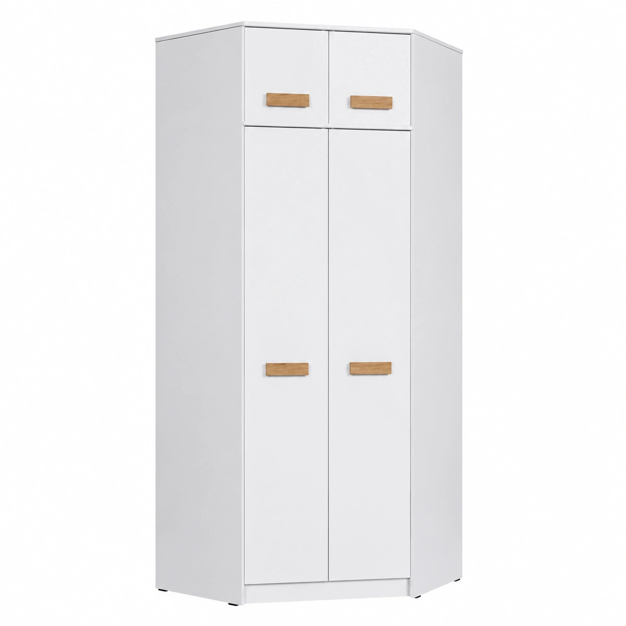 Eckschrank Marmex Grant G8+G15 - Weiß & Riviera Eiche - Ideal für Jugend- und Schlafzimmer