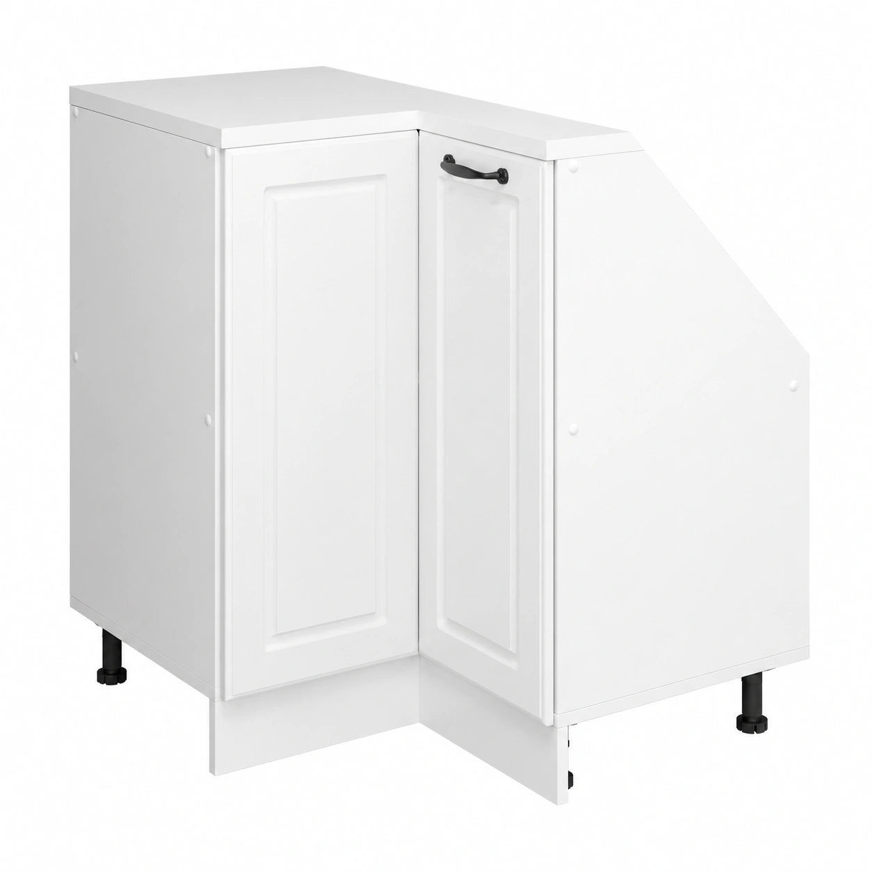 Vicco Rion Eckschrank für Dachschrägen, Landhausstil Weiß, 1 Tür, kompakte Lagerung