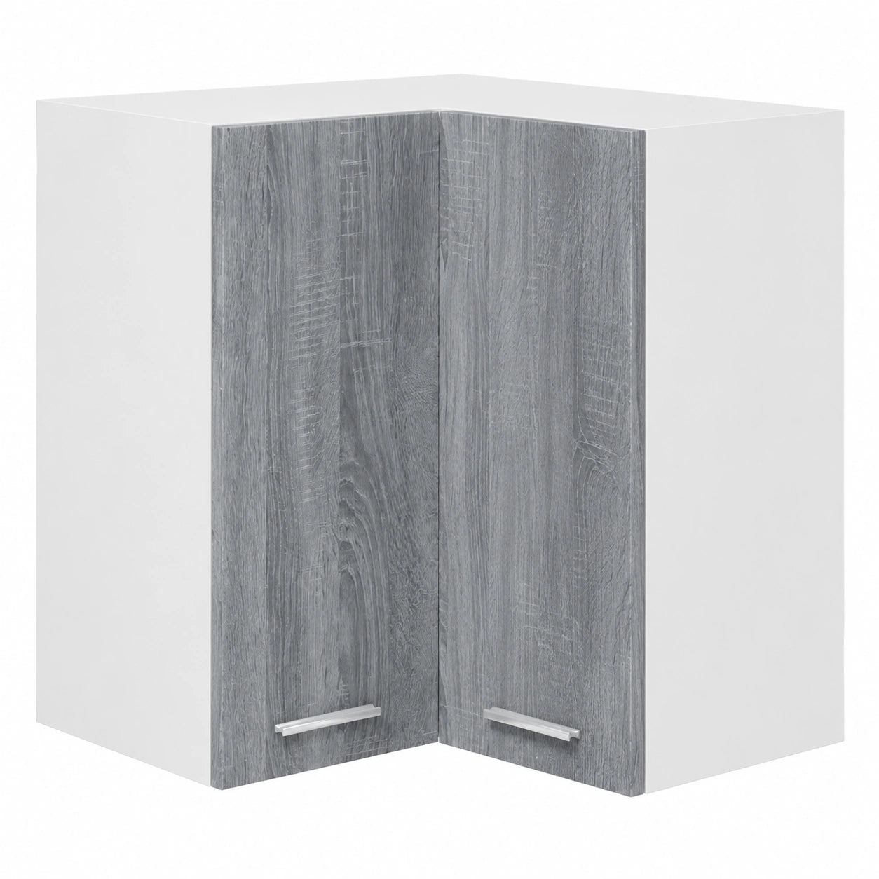 Modularer Eck-Hängeschrank Lyon in Grau und Sonoma 57x57x60 cm