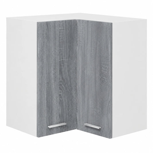 Modularer Eck-Hängeschrank Lyon in Grau und Sonoma 57x57x60 cm