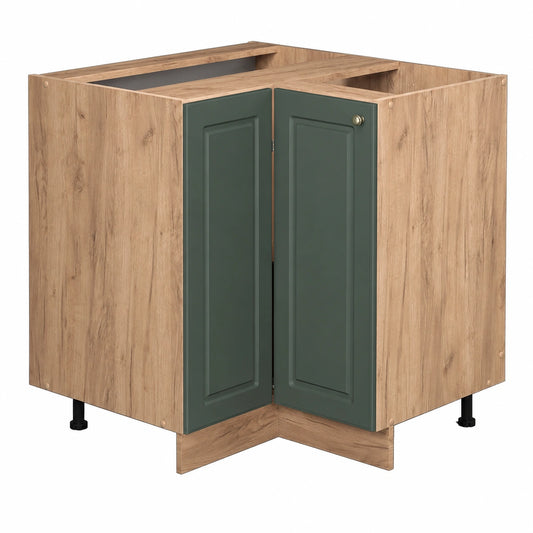 Vicco Eckunterschrank Fame-Line, Grün-Gold Landhausstil, 80,5 cm, kombinierbar mit Fame-Line Modulen