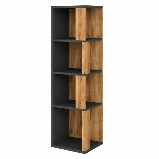 Vicco Eckregal Lio, Goldene Eiche, 33.3 x 162.2 cm, Raumwunder für Bücher und Dekoration