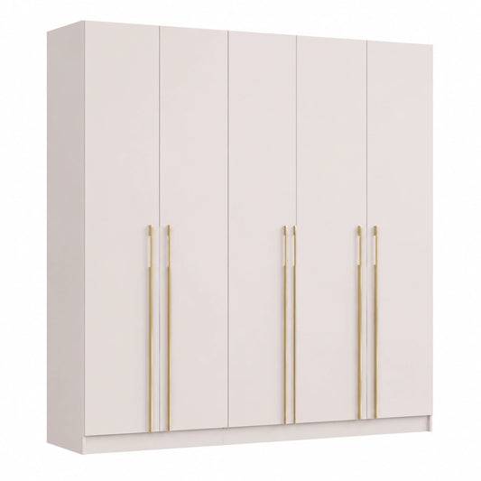 Geräumiger Drehtürenschrank mit 6 Türen und ABS-Kante, 230x210x57 cm