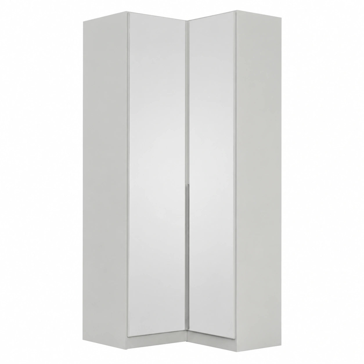 Rauch Möbel Alabama Eck-Kleiderschrank mit Spiegel, 2-Türen, Seidengrau, 100 cm