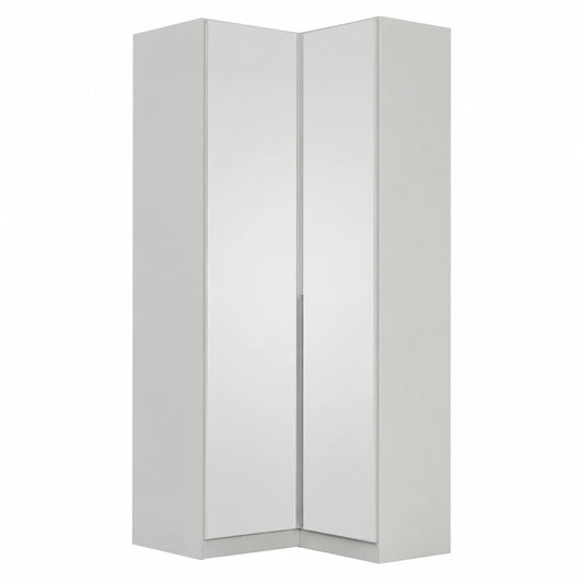Rauch Möbel Alabama Eck-Kleiderschrank mit Spiegel, 2-Türen, Seidengrau, 100 cm