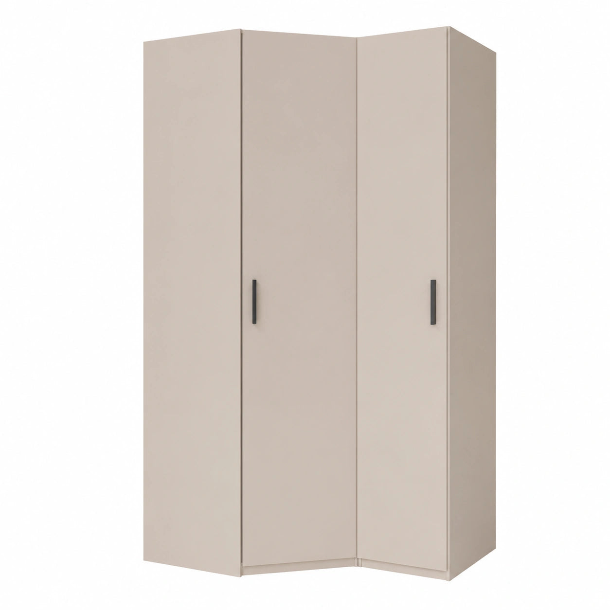 Platzsparender Eck-Kleiderschrank TRAWEN in Weiß, 1-türig, 90 cm, Holzwerkstoff