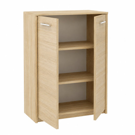 MATKAM Bürokommode, 2-türig, mit 2 Schubladen, Sonoma Eiche, Metallgriffe