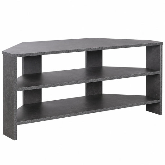 RICOO TV-Lowboard in Betonoptik Grau, WM069-BG, Holz-Fernsehschrank, 110x45x36 cm, Eck-TV-Tisch für Wohnzimmer