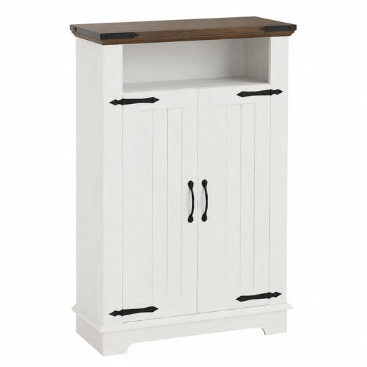 Weißer Eck-Badschrank im Landhausstil mit Schublade und Regal – Feuchtigkeitsbeständig und Platzsparend