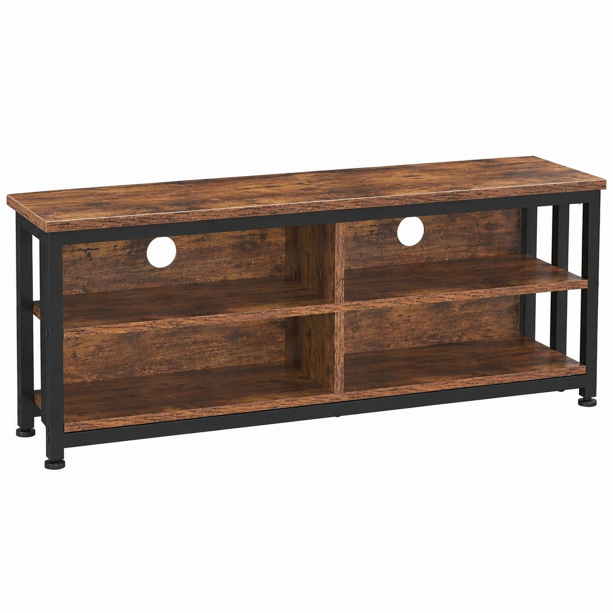 Industrieller TV-Schrank mit LED, Vintage Braun, 120x36x45,5 cm