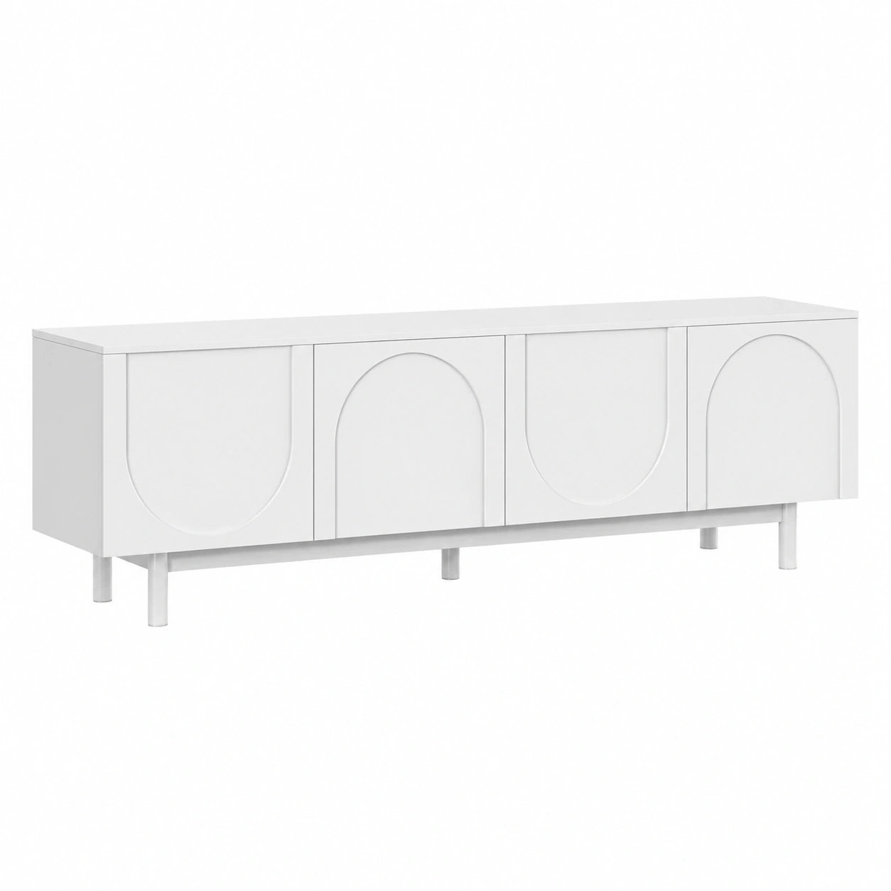 Moderner weißer TV-Schrank 175x38x56 cm mit verstellbaren Einlegeplatten im luxuriösen Stil